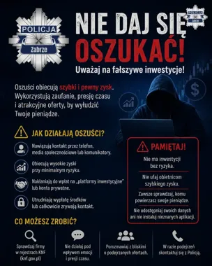 Fałszywa inwestycja w Zabrzu kosztowała ją 90 tysięcy złotych